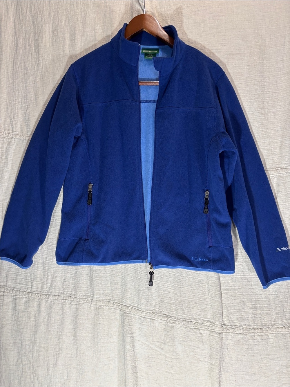 L.L. Bean Women’s Polartec Full-Zip Fleece Jacket Blue Size M EUC - Picture 8 of 12